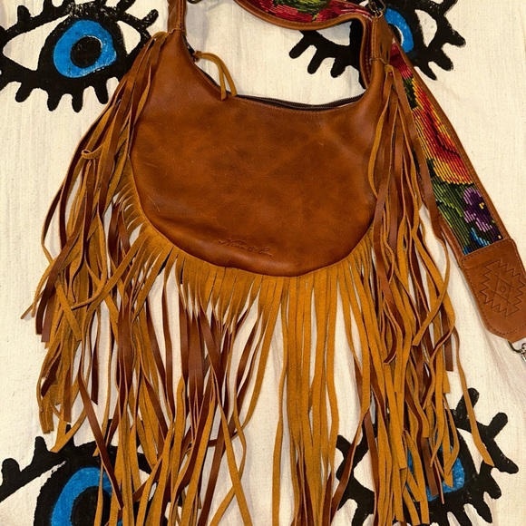 One of a Kind Nena & Co artisan fringe bag with 2 straps! - Picture 5 of 12